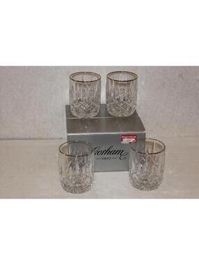 NEW Gorham Lady Anne Platinum Double Old Fashioned Glass - Set of 4